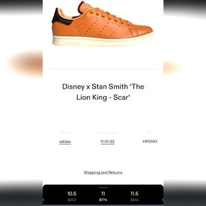 Adidas Stan Smith Disney Scar Size 11 men's